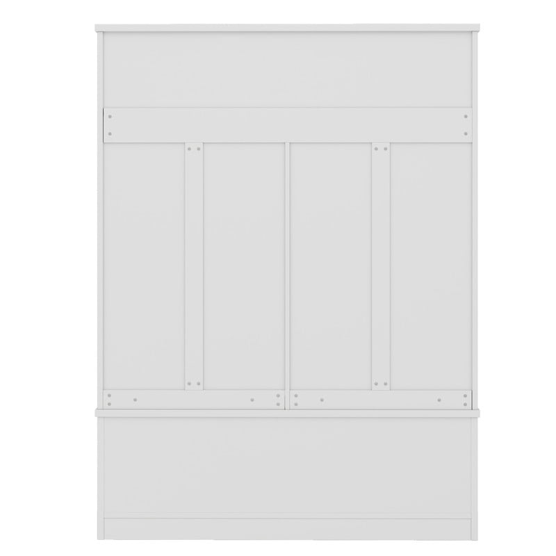 Modern Hall Tree with 6 Hooks, Entryway Coat Rack with Top Storage Space, Multi-Functional Mudroom Organizer Entryway Bench with Shoe Cubbies and Shelves for Hallway, Living Room
