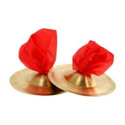 Dualoai 2 Pieces Finger Cymbals Hand Cymbals for Performance School Drum Corp School