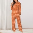 thumbnail image 2 of Naloa Orange And White Polka Dot Pajamas for Women Set, Womens Pajama Sets, Lounge Sets for Women, 2pjs for Women-XX-Large, 2 of 7