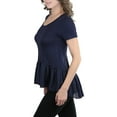 thumbnail image 4 of ToBeInStyle Women's Ruffled Chiffon Bottom Knit Top, 4 of 5