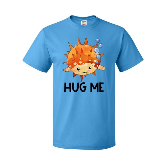 Inktastic Hug Me Cute Pufferfish with Bubbles T-Shirt