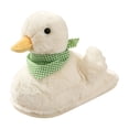 thumbnail image 2 of Cozy Fluffy 3D Duck Plush Slippers, Unisex Fuzzy Animal House Slippers with Checkered Scarf, Warm Winter Closed‑Back Indoor Footwear for Apartment Dorm, 2 of 5