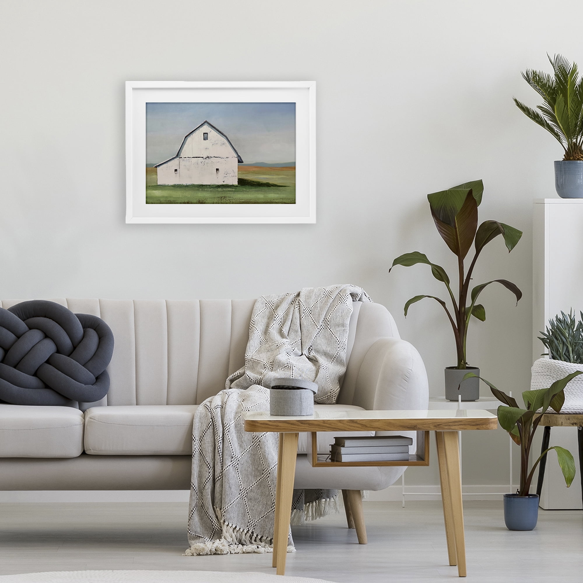 Stupell Industries Weathered and Wise Barn White Framed Print Under Glass, design by Max Maxx