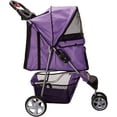 thumbnail image 4 of Paws & Pals Pet Stroller for Cats & Dogs Folding 3-Wheel Carrier Jogger (Purple) (Small), 4 of 8