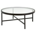 thumbnail image 2 of Evelyn&Zoe Xivil 36" Wide Round Coffee Table with Glass Top, Satin Nickel, 2 of 10