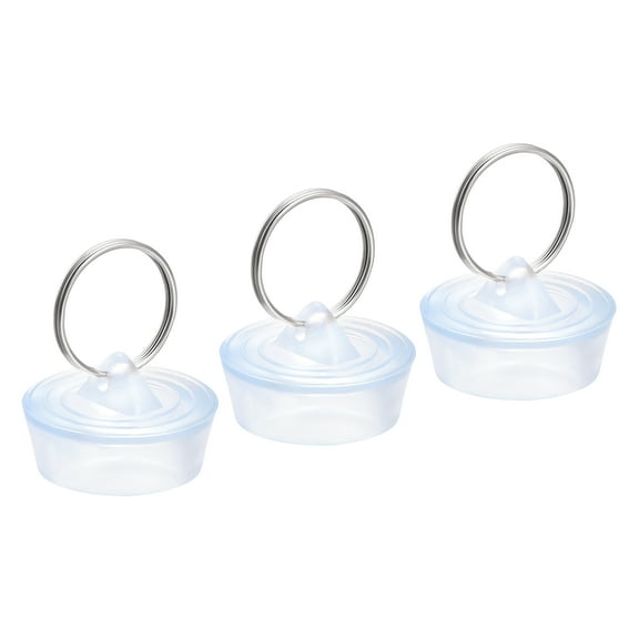 Uxcell Rubber Sink Plug, Clear Drain Stopper Fit 1-1/8" to 1-1/4" Drain for Bathtub Kitchen and Bathroom 3 Pack