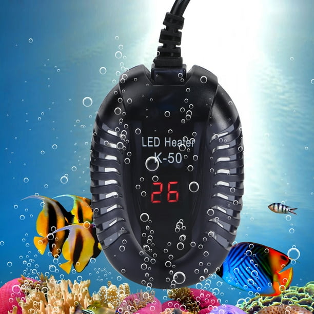 Calentador eléctrico con varilla calefactora, controlador de temperatura Digital sumergible, termostato de agua para acuario de peces y tortugas, 25W