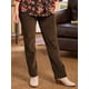 thumbnail image 1 of Pantalones casuales rectos de pana de color liso con cintura elástica para otoño e invierno para mujer, 1 of 5