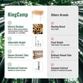 thumbnail image 5 of KingCamp Mesa plegable de bambú para acampar, 4 pliegues, liviana, con patas de aluminio de altura ajustable, mesas de campamento portátiles en bolsa de transporte para picnic en interiores y exterior, 5 of 5