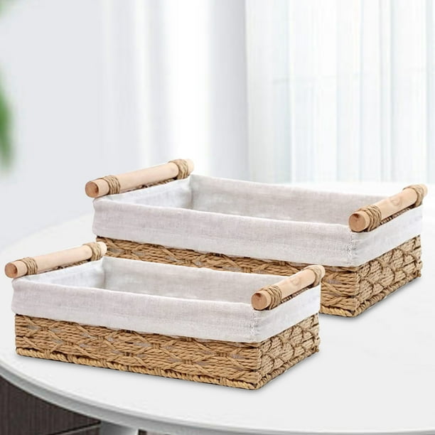 Cestas Mimbre Decorativas Pequeñas Cesta de papel para lavabo Cesta de almacenamiento impermeable para baño para organizar el baño