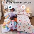 thumbnail image 2 of Set de edredón A Nice Night Rainbow Unicorn Twin para niñas, 2 of 9