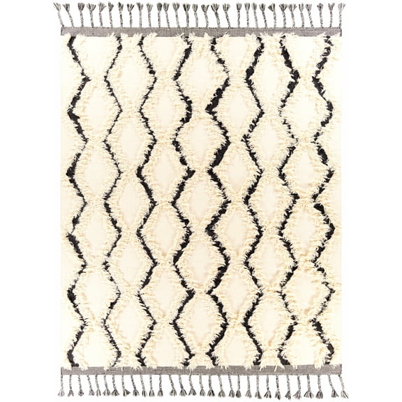 BoutiqueRugs Sangerville Bohemian, Transitional Area Rug - Cream, Black - 8' x 10'