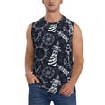 thumbnail image 2 of Lsque Anchor and Lighthouse Print Men's Cotton Blend Sleeveless Muscle Shirts (S-3XL)- Moisture Wicking, Odor Protection, UPF 30+,Small, 2 of 8