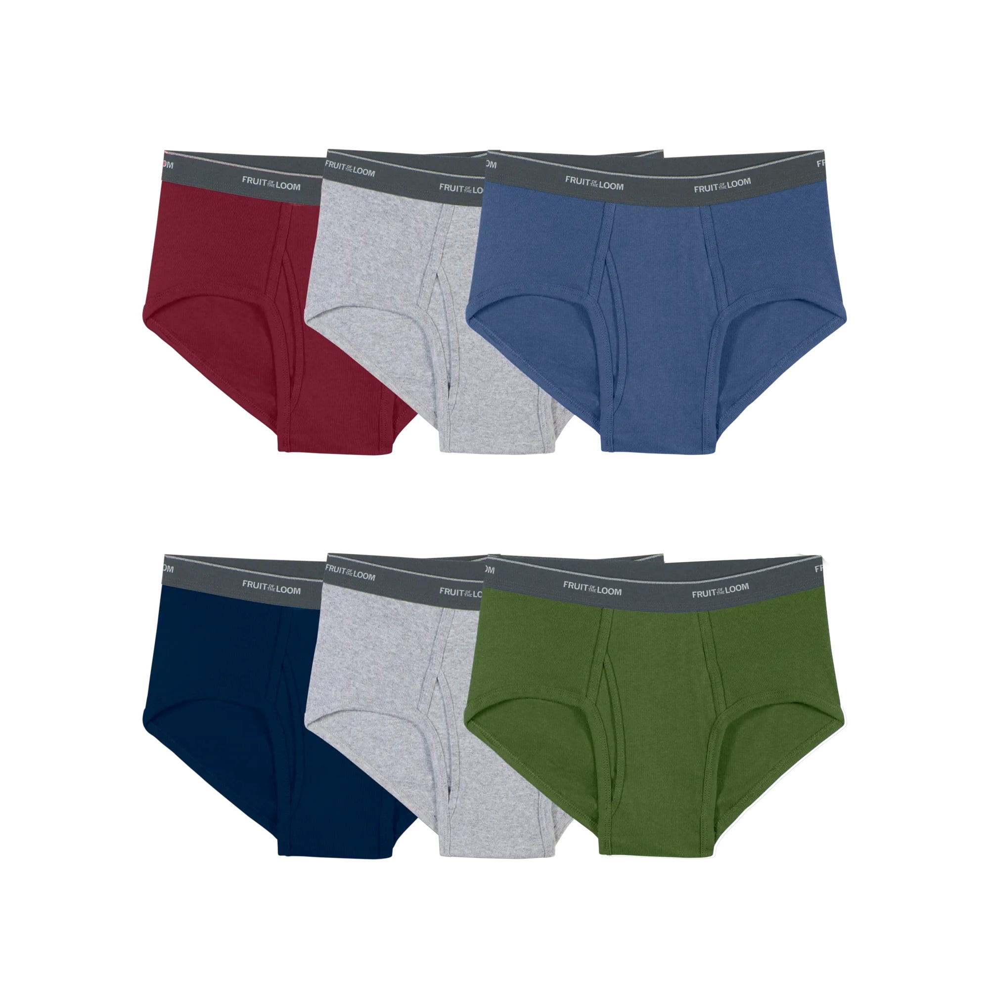 Fruit of the Loom Men's Cotton Briefs, Moisture-Wicking, Mid-Rise Fashion Brief Underwear, 6-Pack, S-5XB