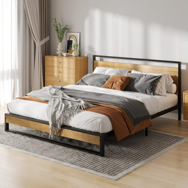 Metal and wood headboard queen deals