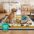 thumbnail image 4 of ODIKA 6'x9' Ultra-Soft Area Rug, Hello Sunshine Striped Welcome Sunray Border Greeting Design None Washable, Bare feet friendly, Silk-Touch for Guest Room, Bedroom, 4 of 7