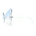 thumbnail image 6 of Womens Butterfly Upside Down Half Rim Plastic Oversized Sunglasses Clear - Blue, 6 of 8