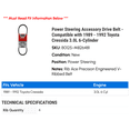 thumbnail image 2 of Power Steering Accessory Drive Belt - Compatible with 1989 - 1992 Toyota Cressida 3.0L 6-Cylinder 1990 1991, 2 of 2