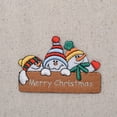 thumbnail image 2 of Snowman - Merry Christmas Sign - Iron on Applique/Embroidered Patch, 2 of 2