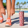 thumbnail image 2 of 20oz Red Christmas Snowman Pattern Skinny Tumblers Stainless Steel Tumbler with Lid and Straw,Vacuum Insulated Double Wall Travel Tumbler Cups with Cleaning Brush for Coffee,Tea, 2 of 6