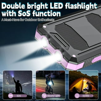 MOSKIZ Solar Charger Power Bank, 40000mAh Wireless Portable Charger QC3.0 PD 20W Fast Charging With USB-C In/Output, External Battery Pack With Dual Flashlights Hiking Camping Essential