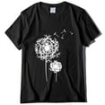 thumbnail image 4 of Summer Saving Wycnly Womens Shirts Plus Size Fashion Loose Fit Workout Tee Tops Summer Short Sleeve Round Neck Ladies Dandelion Print Tops and Blouses Black m, 4 of 4