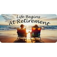 thumbnail image 1 of Life Begins At Retirement Photo License Plate, 1 of 1