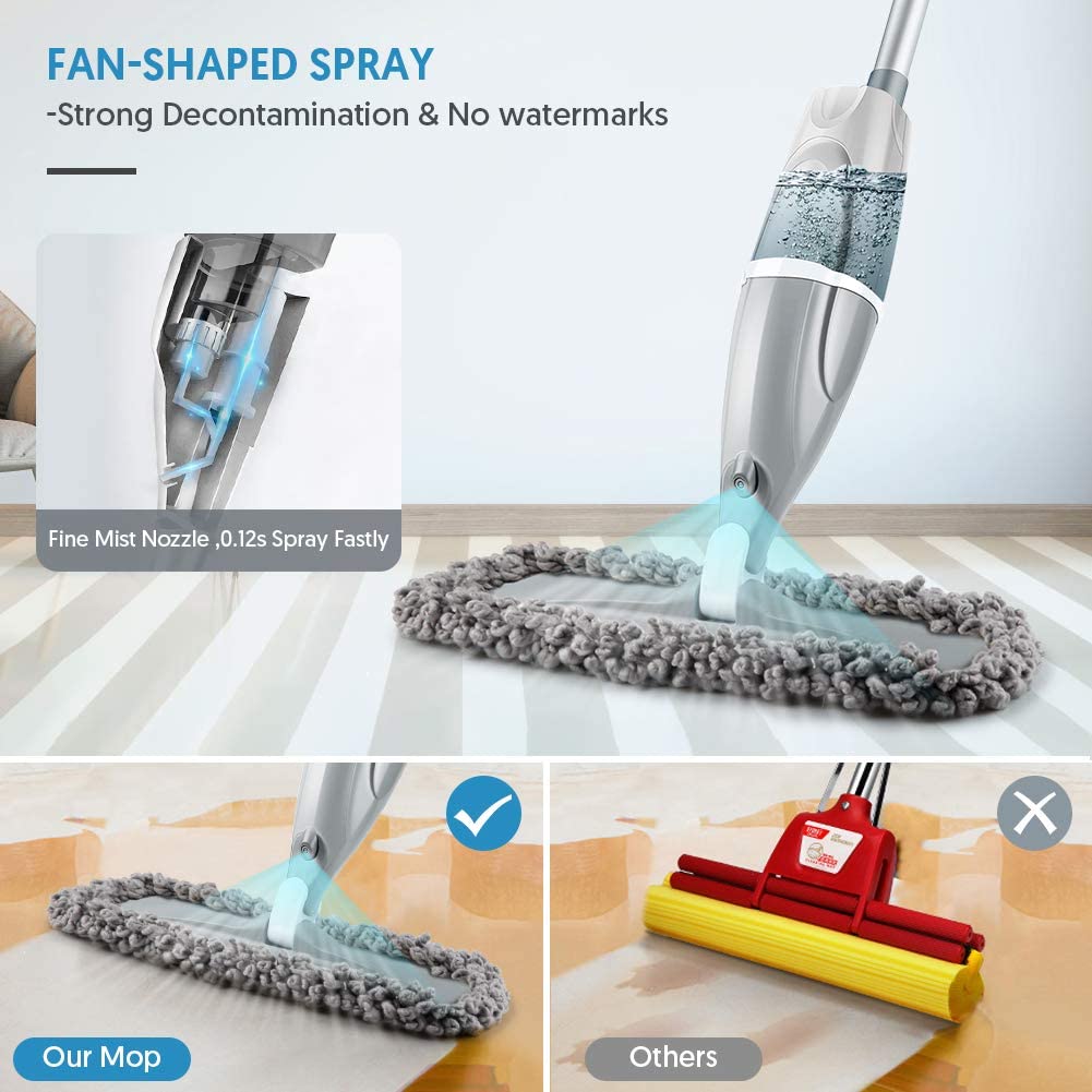 SUPTREE Floor Spray Mop with 3 Washable Microfiber Pads photo 6