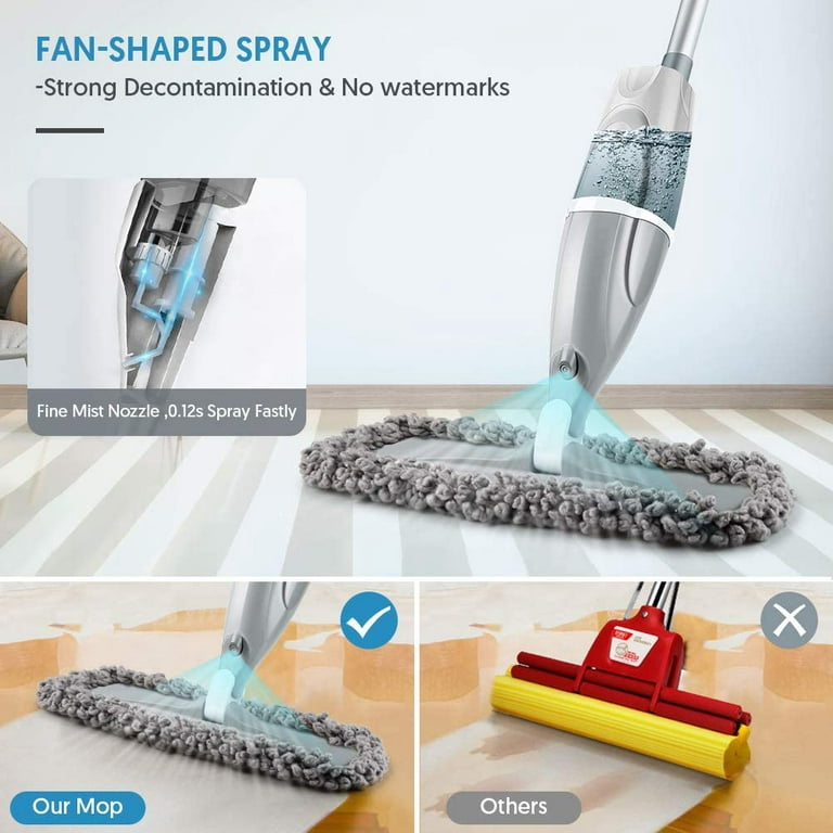 SUPTREE Floor Spray Mop with Washable Mop Pads Refillable Spray Bottle Mop  for Hardwood Wood Kitchen Laminate Floor Cleaning
