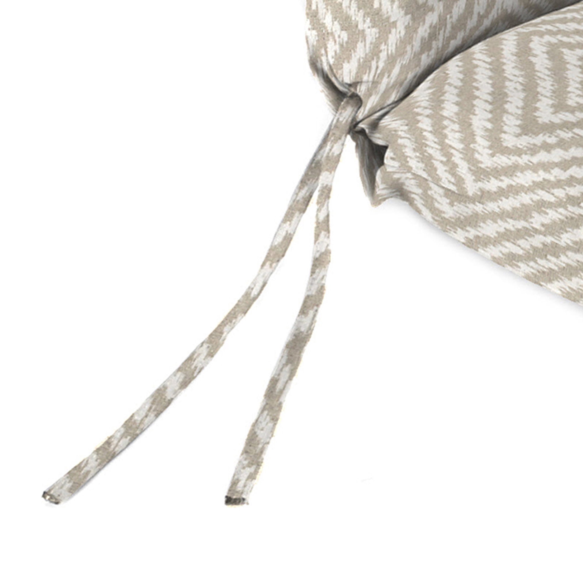 Jordan Manufacturing 44" x 22" Encore Birch Taupe Diamond Rectangular Outdoor Chair Cushion with Ties and Hanger Loop (2 Pack)