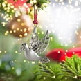 thumbnail image 4 of BSJJY Solid Pewter Christmas Tree Ornament Hanging Metal Christmas Decorations Holiday Ornaments Hanging Pendants Decoration for Home Party Xmas Tree Décor (Dove),1PCS, 4 of 6