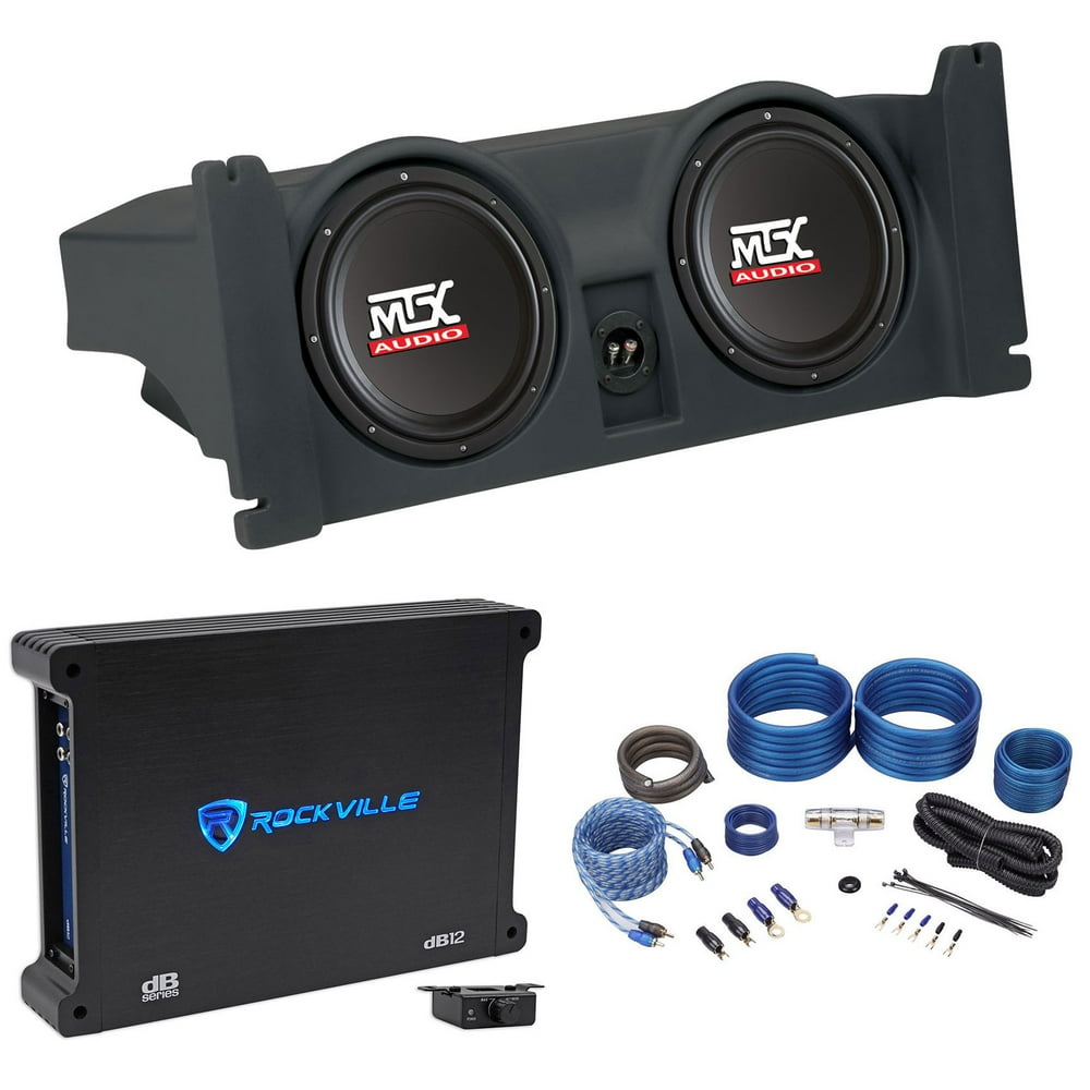 Dual 10" MTX Subwoofers+Enclosure+Amplifier+Wire Kit For 9706 Jeep