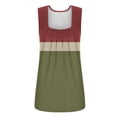 thumbnail image 4 of DeHolifer Tank Top for Women Color Block Square Neck Sleeveless Tank Top Summer Loose Fashion Blouse Army Green L, 4 of 5