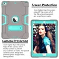 thumbnail image 5 of Allytech iPad Air 2 Case, iPad A1566/A1567 Kids Proof Case, Apple iPad Pro 9.7 Case, Three Layer Shockproof Rugged Armor Defender Protective Case Cover with Kickstand (Gray/Aqua), 5 of 8