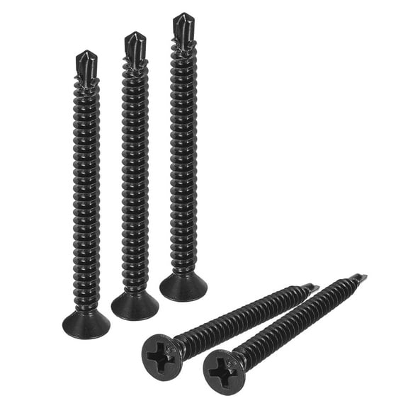 #8 x 2" Sheet Metal Screws, 100 Pack 410 Stainless Steel Flat Head Screws