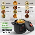 thumbnail image 2 of NutriChef 6-Quart Electric Pressure Cooker, 9-Function Digital Countertop Cooker with Adjustable Time & Temperature, Cook, Bake, Steam, Broil & Braise, Black, 2 of 5
