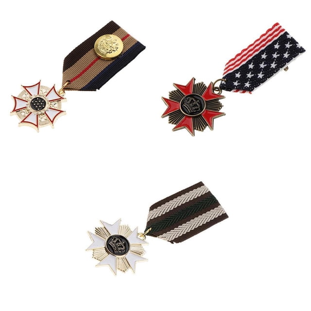 3x Vintage Unisex Insignias Estrella Broche Pin Joyas,