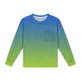 thumbnail image 6 of Efsteb Girls Tops Long Sleeve Soft Crew Neck Gradient Print Casual Comfy Tunic Tops for All-Season Styles（Green，13 Years）, 6 of 6