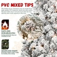 thumbnail image 4 of Artificial 8ft Flocked Christmas Tree with 1754 PVC Branch Tips, Pine cone*54pcs, 700L warm white led, Hinged Premium & Foldable Base for Indoor Holiday Decorating, 4 of 9