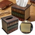 Agiufgs Tissue Box Holder Wood Vintage Book, Hinged Top for Easy ...