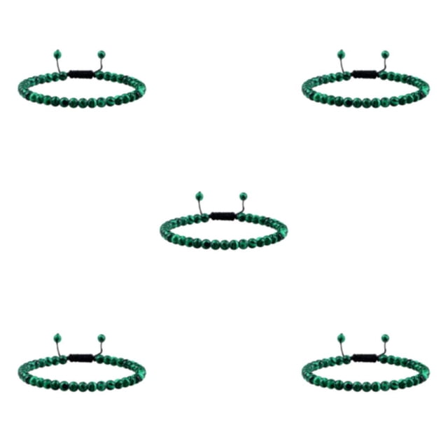 Minnieouse Cuentas De Piedra Natural Hechas A Mano Con Longitud Ajustable De Piedra Natural Regalos Pavo Real Verde Type2 NO2