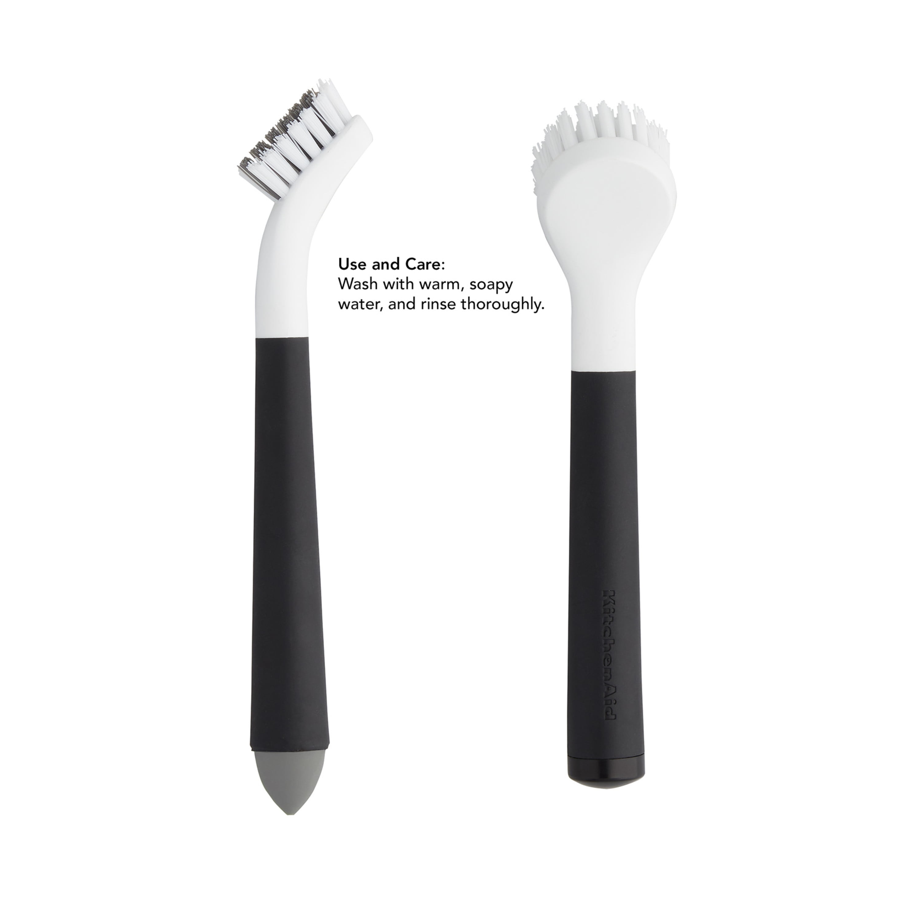 KitchenAid 2-Piece Dish Brush and Gadget Cleaning Brush, Black