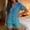 Light Blue, variant on Pajama Sets for Women with Pocket Ombre Short Sleeve Top with Tie Detail Ruffled Hem and Elastic Shorts Color Block Lounge Sets