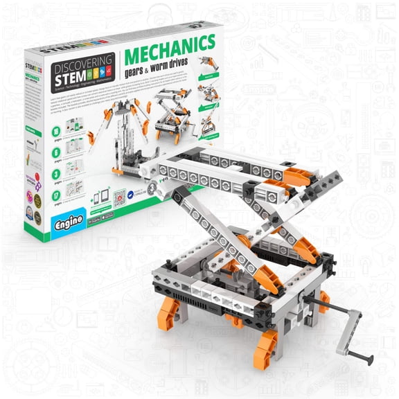 Engino- STEM Toys, Construction Toys for Kids 9 , Mechanics Gears & Worm Drives