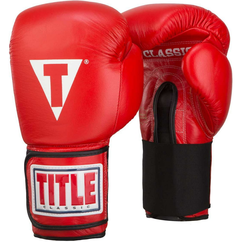 TITLE Boxing Classic Leather Elastic Training Gloves