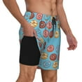 thumbnail image 3 of Balery Cute Donut Mens Swim Trunks Swim Shorts for Men Quick Dry Inseam Beach Shorts with Compression Liner Pocket-X-Large, 3 of 9