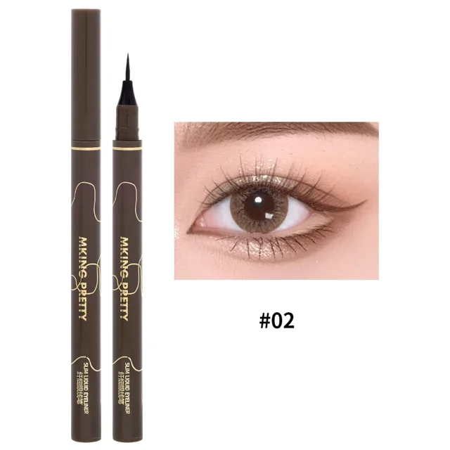 Delineador de ojos líquido ultrafino mate negro marrón, Lápiz Delineador de ojos suave de secado rápido, resistente al agua, lápiz de pestañas inferiores, Cosméticos de maquillaje (05