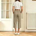 thumbnail image 5 of Capri Pants for Women Lightweight High Waist Straight Leg Quick Dry Business Casual Work Travel Cargo Pants with Pockets S-2XL, 5 of 7