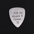 thumbnail image 5 of Top - Notch Titanium Steel Carved Guitar Pick I Pick You Letter Engraved Ukulele Pick Musical Instrument Accessory with superior functionality. Get yours today!, 5 of 5