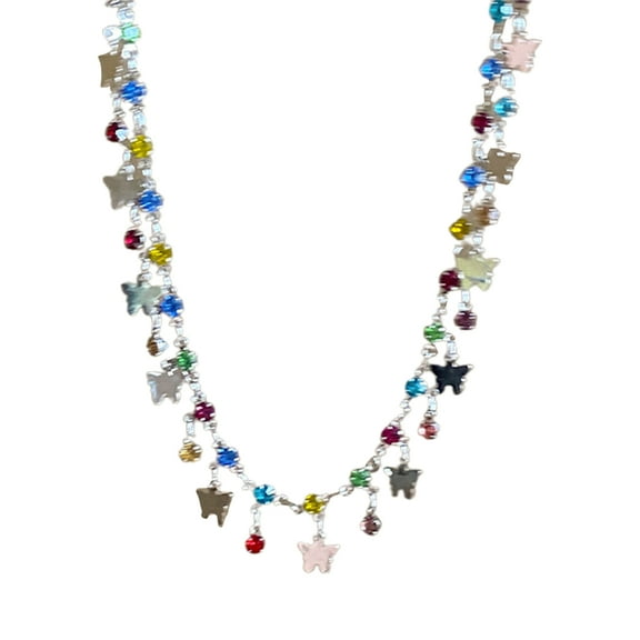 Butterfly Tassels Zircon Necklace Clavicle Chain Statement Jewelry Neck Chains